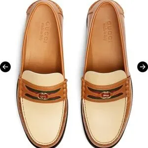 Men Gucci Interlocking G two-tone loafers SZ 7 Gucci 624720 1066 Black Calf-Skin Leather with Web and  main image 4